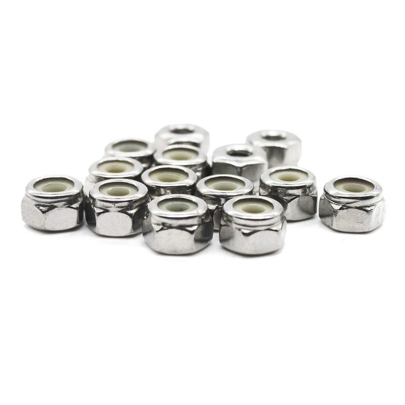 100PCS #8-32 Nylon Insert HEX Lock NUT A2 Stainless by