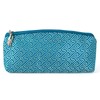 Value Arts Silk Damask Greek Key Teal Zippered Glass Case