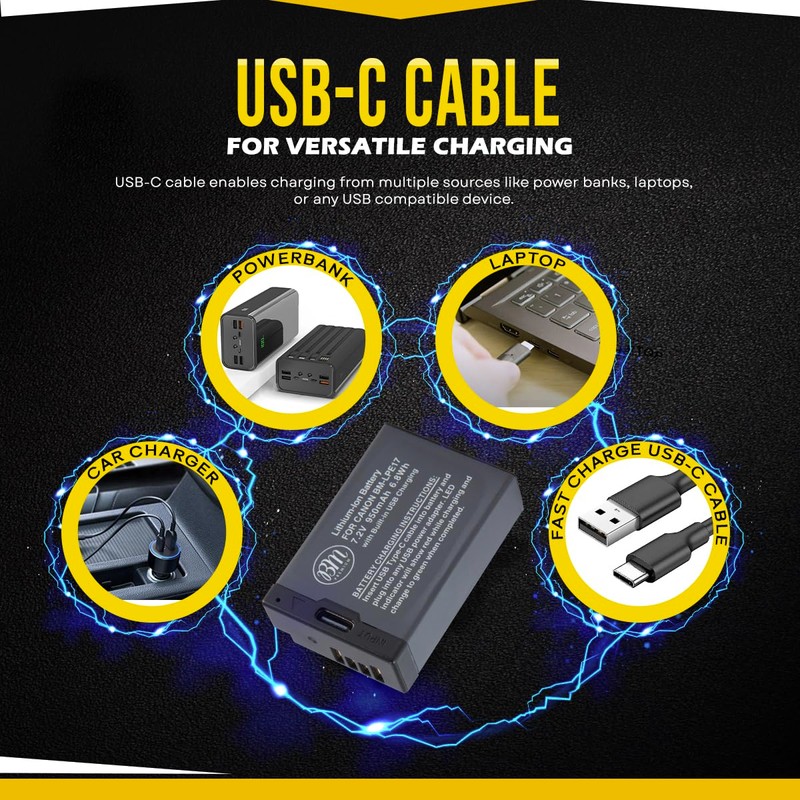 BM Premium LP-E17 Battery with Built-in Charging for Canon EOS