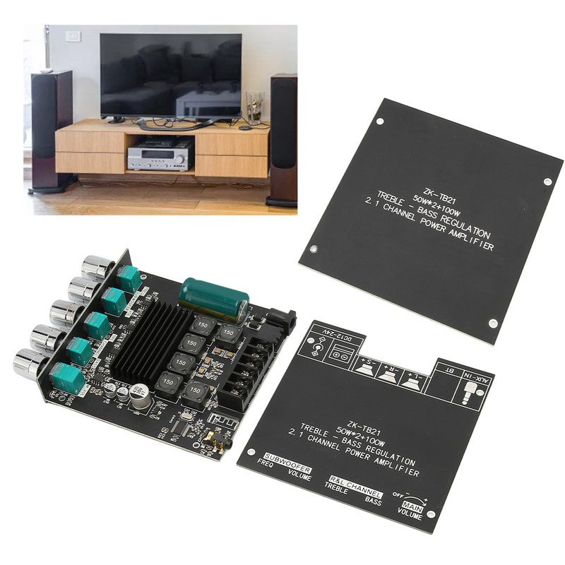 2x50W Bluetooth 5.0 Stereo Sound Receiver Amplifier Board 2.1Channel Subwoofer