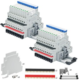 20Pcs Miniature Power Relay DC24V HF41F/24-ZS 1NO 1NC 6A SPDT with LED Indicator with Socket Base 41F-1Z-C2 with DIN Rail UL Certification