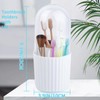 360 Rotating Toothbrush Holders for Bathrooms with Lid, 5 Slots