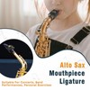 EASTROCK Alto Saxophone Ligature, Leather Ligature Fastener for Saxophone Mouthpiece,