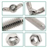 6sets M6x25mm Stainless Steel Wing Butterfly Screws Bolts with Hex