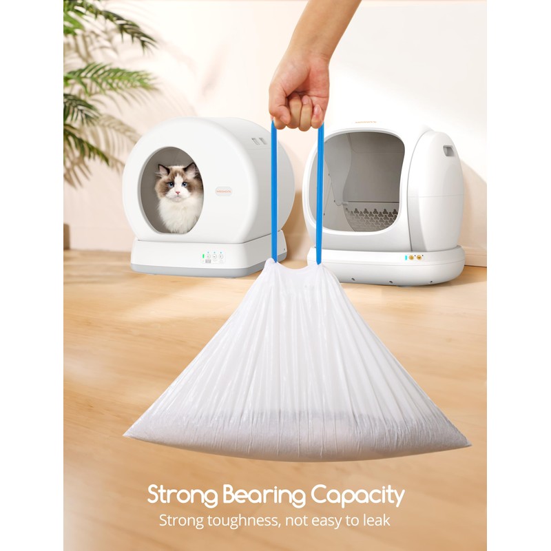 MeoWant Cat Litter Box Liners, Drawstring Receptacles Bags Thickened Waste