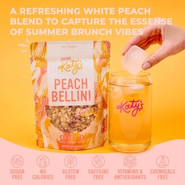 DRINK KATY'S Peach Bellini Loose Leaf Tea Fruity White Herbal Caffeine-Free 2.75oz 30+ Cups