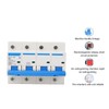 Rail Mount Circuit Breaker 4 Pole 400V 80A Versatile Safety