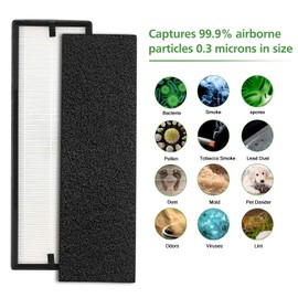 isinlive 2 Pack NEA-F1 H13 True HEPA Filter Compatible with Eureka NEA120 Air Purifier and Toshiba Feature Smart WiFi Air Purifier，Contain 8 Pack NEA-C1 Activated Carbon Replacement Filter