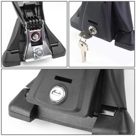 Auto Dynasty 48 inches Adjustable Bolt-on Cargo Luggage Roof Rack Bars with Mounting Brackets and Lock Keys Compatible with Dodge Neon Mazda MX6 Subaru Impreza Outback 1990-2001, Black Powdercoated