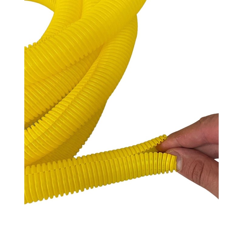 PE Yellow Corrugated Conduit Flexi Pipe Tube Split 23mm -