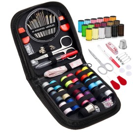 VIDA4U 72 Piezas Kit de Costura, Suministros de Costura Premium con Caja Portátil, Costurero con Carrete de Hilos, Agujas y Accesorios para el Hogar, Adultos y Viajeros