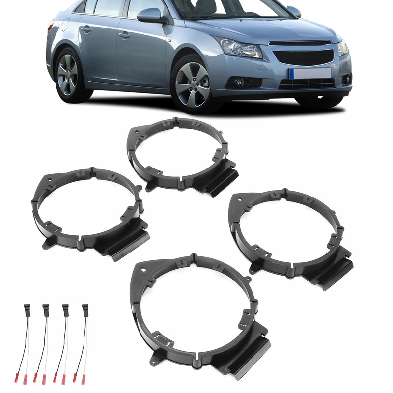 4PCS Car Speaker Adapter Rear/Front Door with Wire Harness Replacement