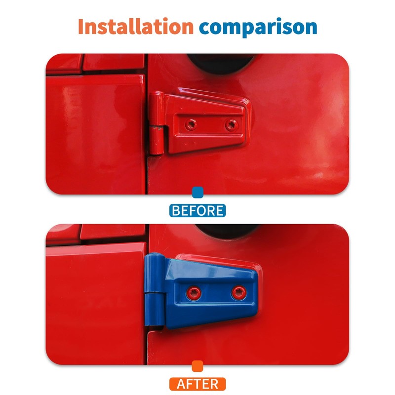 JeCar 12PCS Blue Full Set Hinge Cover Trim Kit Fit