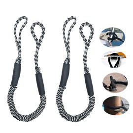 Bungee Cord Rope Dock Lines Stretches Shock Absorbs Marine Mooring Rope 3.5 ft Black& White 2 Pack