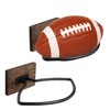 MyGift Wall Mount Football Display Rack, Rustic Wood and Industrial