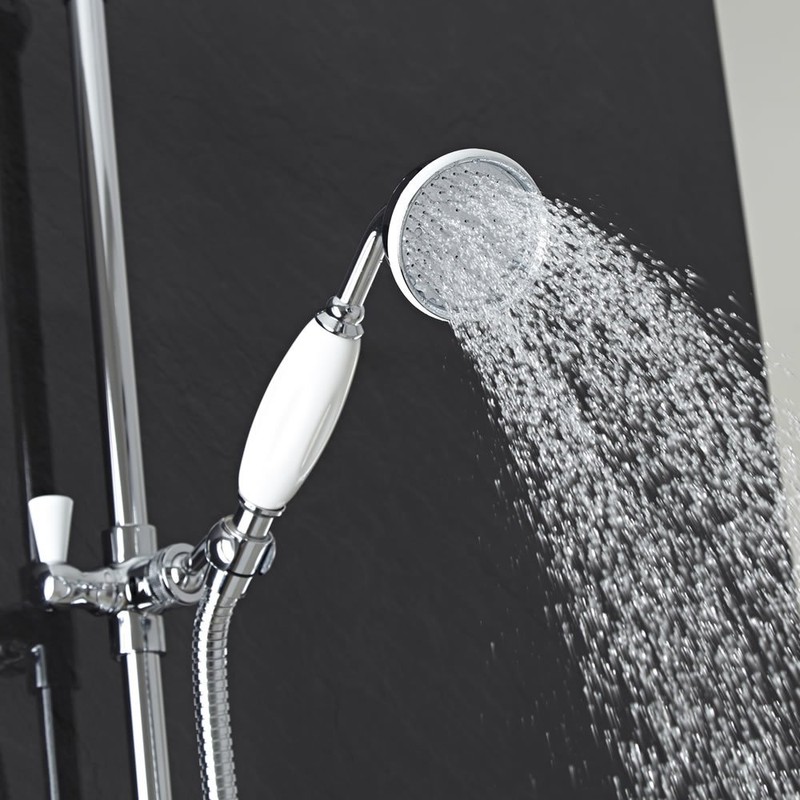 VeeBath Brass Shower Head, Traditional Telephone Style Handheld Showers- Chrome
