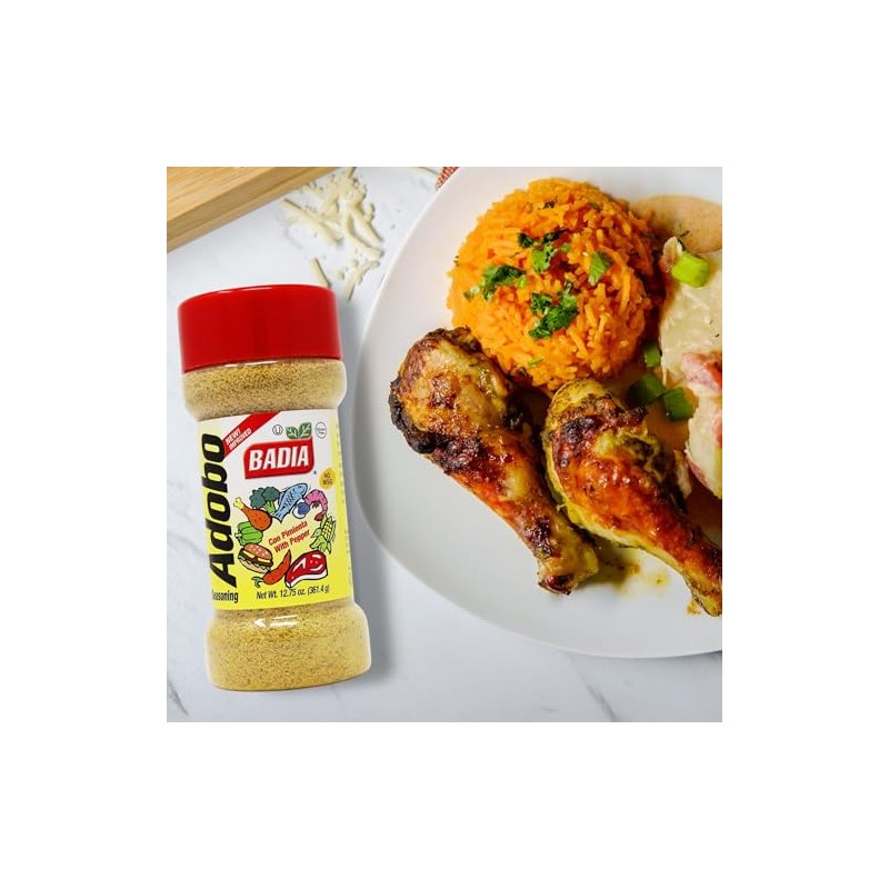 Badia Adobo Con Pimienta, 12.75 Oz: Ahumado, Picante Y Sabroso