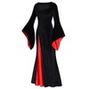 ABHOH Adult Black Gothic Dress for morticia addams costume Women
