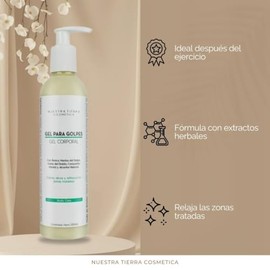 Nuestra Tierra Cosmtica Gel para Golpes, Moretones y Dolores, Gel Corporal con rnica y Alcanfor, 250ml                                                