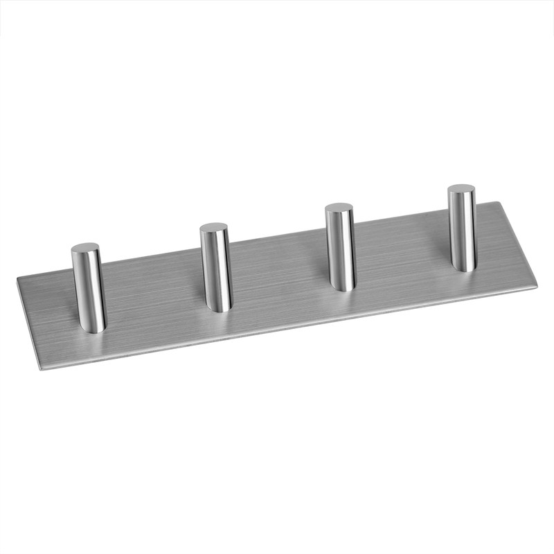 1Pc Stainless Steel Silver Adhesive Hook Bathroom Kitchen Towel Hanger