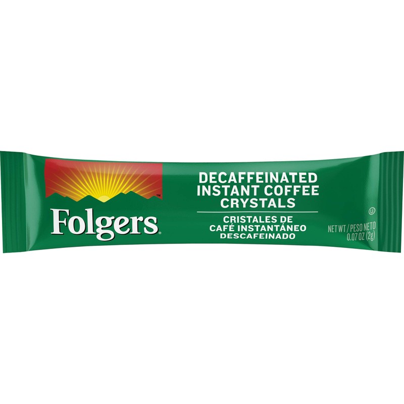 Folgers Classic Decaf Decaffeinated Instant Coffee Crystals, 6 Single Serve