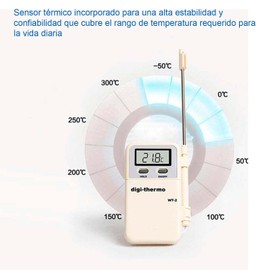 Digital Handheld Thermometer with Probe and Display -50º +300ºc 25fr0485 Agtwt2 Ideal for Air Conditioners