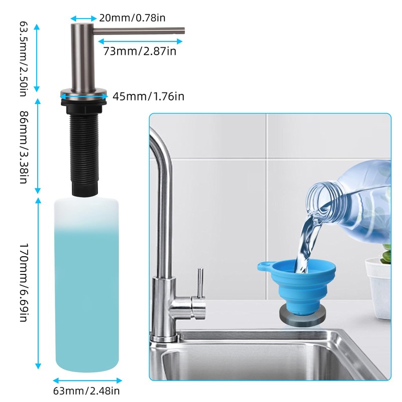 Dish Soap Dispenser Kitchen Sink, Long Spout Kitchen Sink Soap