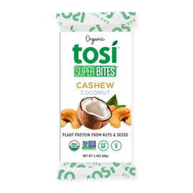 Tosi Organic SuperBites Vegan Snacks, Cashew Coconut, 2.4 Oz, Pack of 1