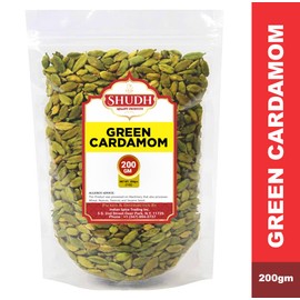 SHUDH GREEN CARDAMOM 200 GM | 7 oz Green Cardamom Pods Spice (Hari Elachi) ~ All Natural | Vegan | Gluten Friendly | NON-GMO | Product of India