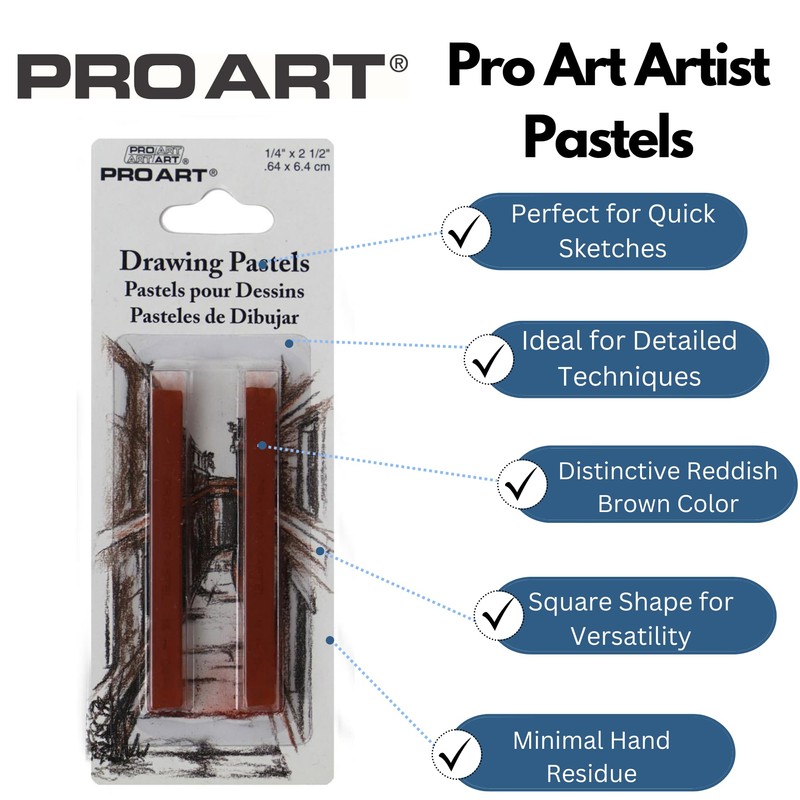 Pro Art Drawing Pastel, Sanguine Natural – 2 Piece