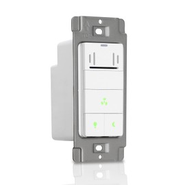 Akicon Humidity Sensor Switch, Bathroom Exhaust Fan and Light Switch Combo, LED Light, Ventilation Fan, Night Light, Air Moisture Control, Timer Switch for Bathroom Fan, UL Listed, White