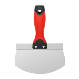 Fishark 6.5" Curved Bucket Scoop for Drywall & Plaster - Professional Rustproof Stainless Steel Scooping Tool with Contoured Blade & Soft-Grip Handle, Multipurpose Scraper for Paint, Mortar, Spackling