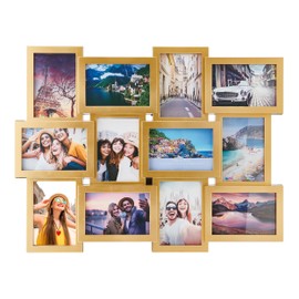 Melannco 12 Opening Collage Frame, Displays 4x6 and Six 6x4 Inch Photos, Gold, 23.03x17.76x0.98 Inch