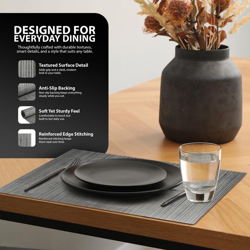 ZENO Placemats Table Mats | 9 Piece Set with 4