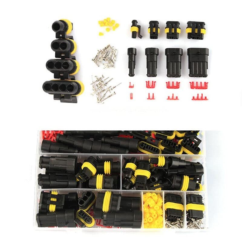 AIMALL 352PCS 12V Waterproof Electrical Wire Connector Plug Terminal Kit,