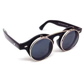 The Fly Pelican Black & Gold Django Flip up Steampunk Sunglasses