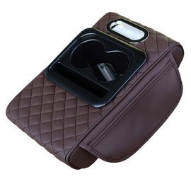 MATELOTI Center Console Armrest Vinyl Leather Trim, Car Armrest Cushion, Anti-Scratch, Suitable for Most Vehicle, SUV,Not Suitable for Trucks Brown