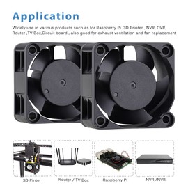 GDSTIME DC 12V 40mm x 20mm Cooling Fan 2-Pin 40mm Brushless Fan Cooler 2PCS 40mm x 40mm x 20mm
