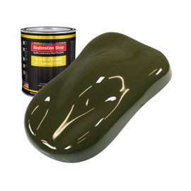 Restoration Shop - Olive Drab Acrylic Enamel Auto Paint - Quart Paint Color Only - Professional Single Stage High Gloss Automotive, Car, Truck, Equipment Coating, 2.8 VOC