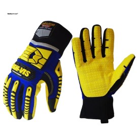 Seibertron SDXW Cold Consition Oil and Gas Impact Protection Anti-Slip PVC Dotted Waterproof Thermal Working Safety GlovesSize: 2XL, Color: Blue
