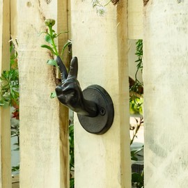 2Pcs Rustic Coat Hooks Wall Mounted, Heavy Duty Decorative Black Key Holder for Mudroom, Towels, Hat Rack, Purse - Cast Iron Antique Black