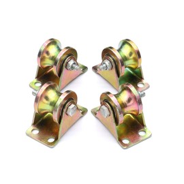 Anmeilexst 4 Pcs Color Zinc Plating 1.2" U-Groove Track Wheel, Sliding Door Roller, for Track Sliding Doors, Mechanical Carts and Mobile Workbench