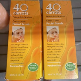 Jocott 40 Carrots+ 40 Carrots Retinol-Rich Skincare Carrot + Aloe Facial Scrub 3 oz X 2