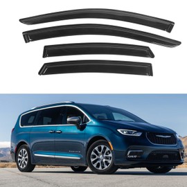 KPY Window Visor Compatible with Chrysler Pacifica 2017-2024, 4PC Rain Guard Side Window Vent Deflectors Tape-On Style, 2017 2018 2019 2020 2021 2022 2023 2024