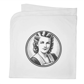 Azeeda 'Vintage Style Woman Portrait' Cotton Baby Blanket/Shawl (BY00034073)