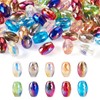 Magibeads 50Pcs Faceted Glass Oval Beads 11x8mm AB Color Crystal