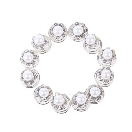 Spirals Hair Pins, Pomlink 12 Pcs Wedding Prom Silver Clear Crystal Diamond Pearl Coils Swirls Spirals Twists Hair Pins