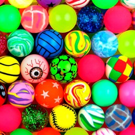 Entervending Bouncy Balls - 50 Pcs Small Bouncing Balls Assorted Pack - 1 Inch Mini Bouncy Balls for Kids - Bouncy Ball Toys for Vending Machine - Bouncy Party Favors Balls - Super Balls