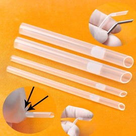 AccGin - 4 piezas de agujas de piercing, tubos de recepción, joyería corporal de plástico (4 mm, 8 mm)