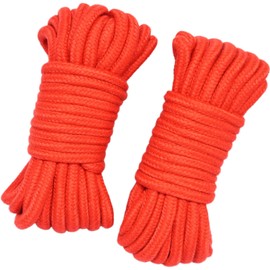 Praxia Cotton Silk Rope, Packing, Camping, Mountain Climbing, Thickness 0.3 x 32.8 ft (8 x 10 m), Red 2 Piece Set
